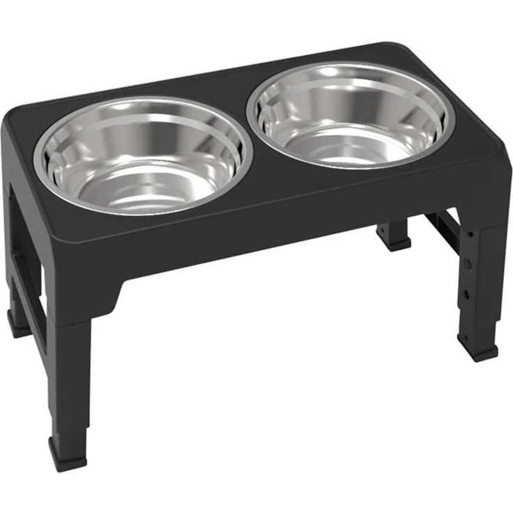 Estexo Hundenapf höhenverstellbar, Edelstahl / Kunststoff silber / schwarz, 44 x 24 x 8 cm – Bild 7