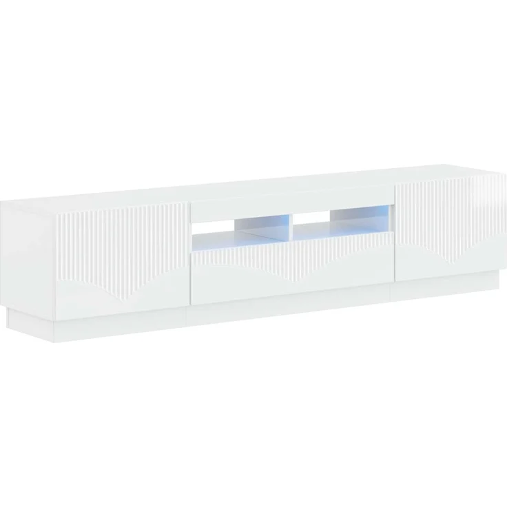 vidaXL LED-TV-Schrank HOORN 3 stk. Hochglanz Weiß Holzwerkstoff 3416844 – Bild 2
