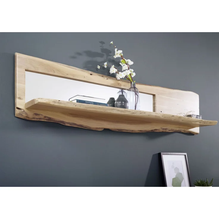 Wandregal Akazie 165x22x38 natur lackiert PURE ACACIA #706 – Bild 2