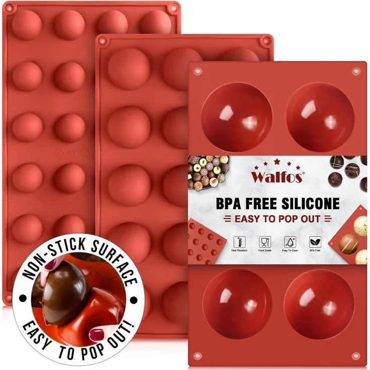 Walfos Hemisphere Silikonformen Schokoladenformen 3er Pack Backform Dôme Mousse