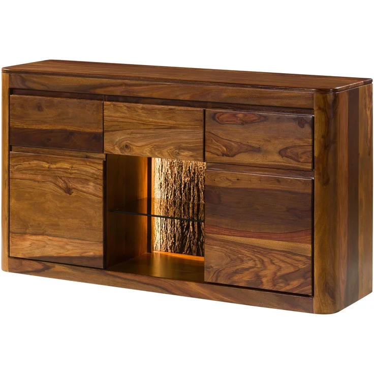 Sideboard Sheesham 146 x 40 x 80 walnuss gewachst TORONTO LUX #286 – Bild 1