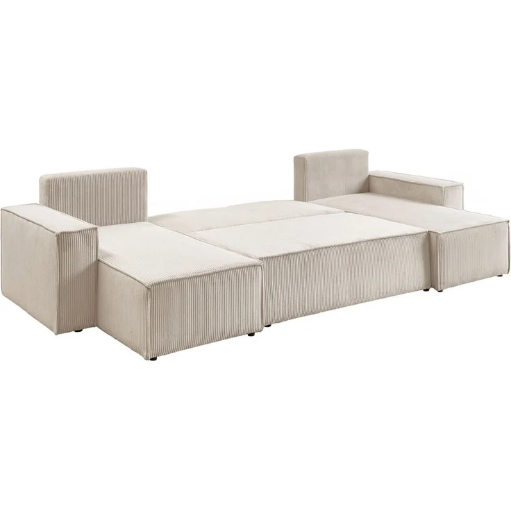 Lookway Wohnlandschaft CARLOS U CORD Gepolstertes Sofa in U-Form, Schlaffunktion – Bild 2