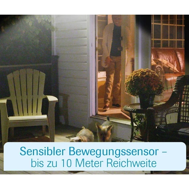 MediaShop Außen-Wandleuchte Panta Safe Light, LED fest integriert, Kaltweiß, 360 Grad drehbar, wetterbeständig, extrem Hell, Bewegungssensor – Bild 5