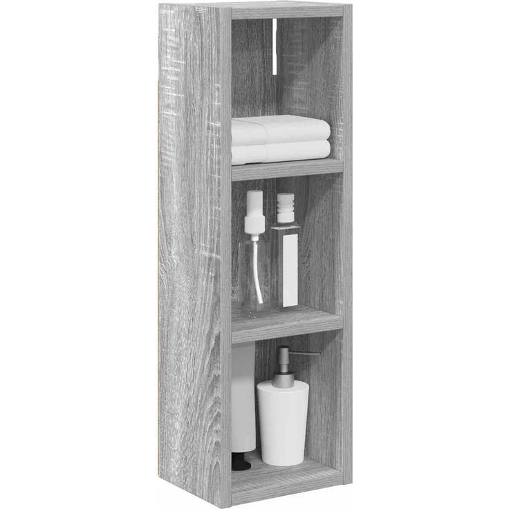 vidaXL Badezimmer-Wandschrank Graues Sonoma 20 x 16 x 62,5 cm 889308 – Bild 3