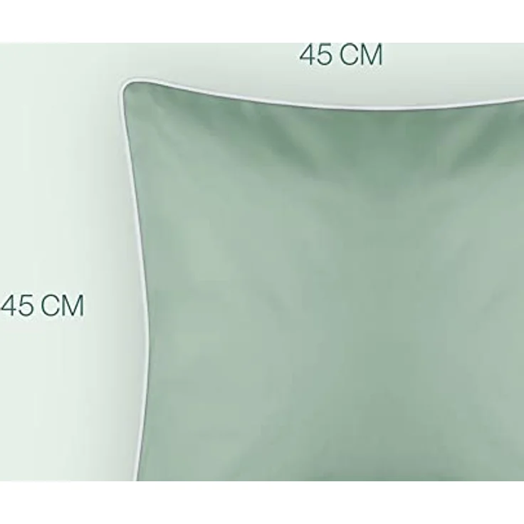 Outdoor Kissen mit Paspel ( 45 x 45 cm ) Dekokissen Garten - Reißverschluss - Schmutz- und Wasserabweisend - abnehmbarer Kissenbezug Mintgrün 1er-Pack – Bild 2
