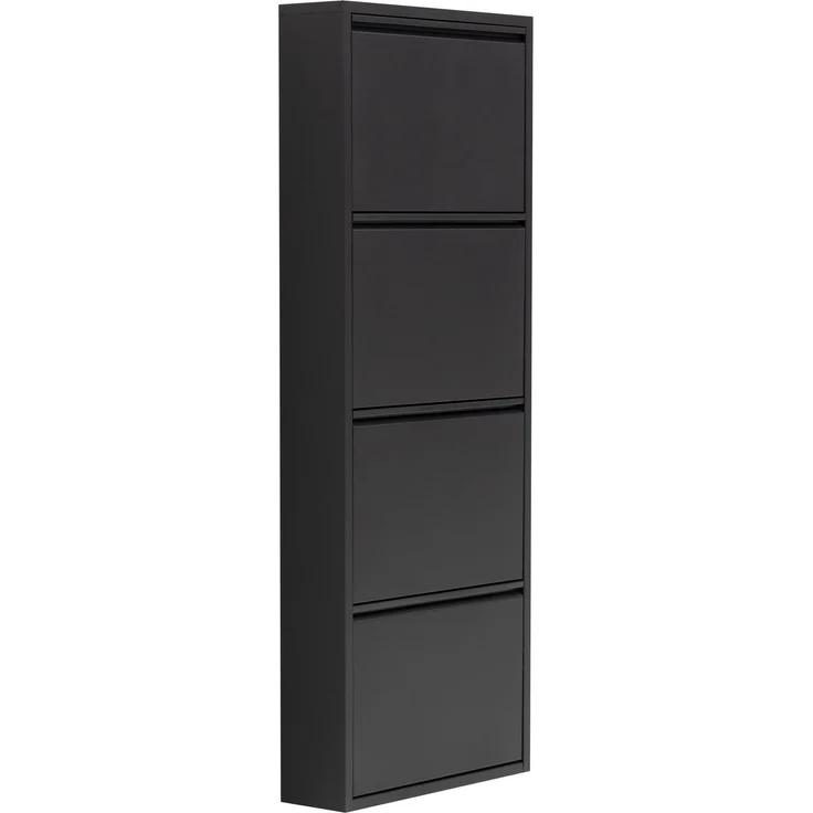 Schuhkipper Metall 50 x15 x 136 cm, 4 Klappen, schwarz RAL 9005 – Bild 10