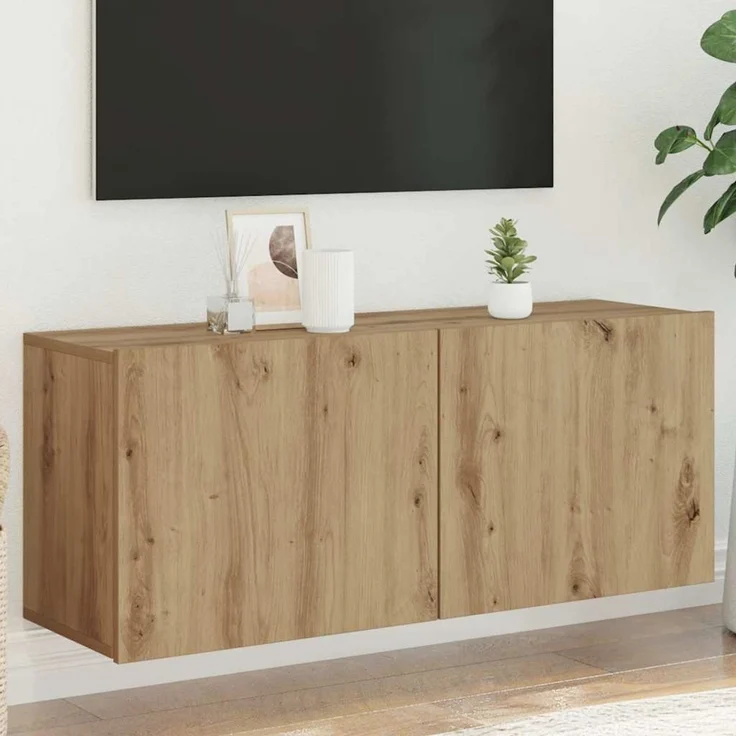TV-Wandschrank, TV-Hängeboard Fernsehschrank Artisan-Eiche 100 x 30 x 41 cm – Bild 1