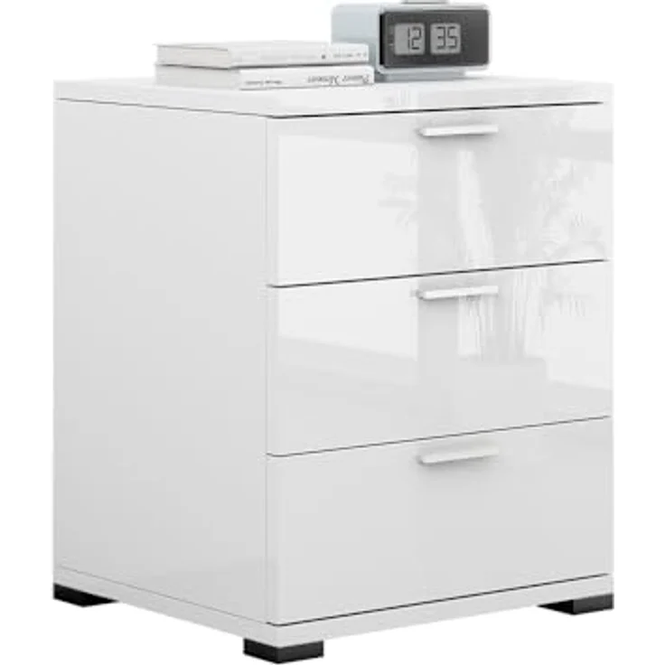 Nachttisch Marseille Weiß Hochglanz 46.2 x 60 cm Vicco – Bild 6