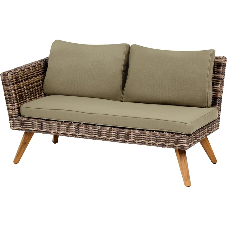 Garten Ecksofa mit Tisch 6-Sitzer VITTORIA Polyrattan Olivgrün – Bild 8