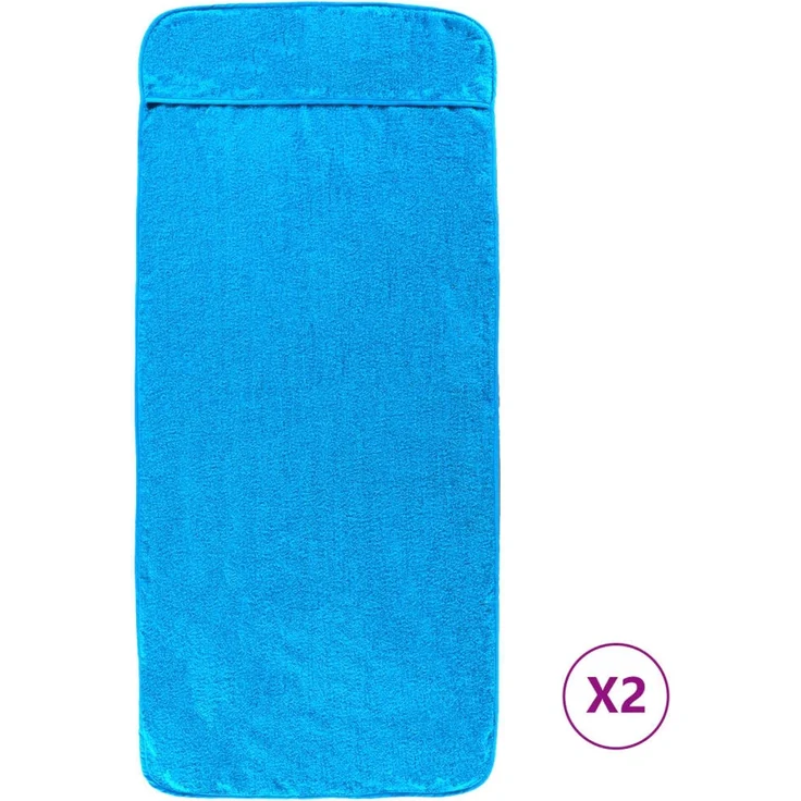 vidaXL Strandtücher 2 Stk. Türkis 60x135 cm Stoff 400 GSM 362679 – Bild 2