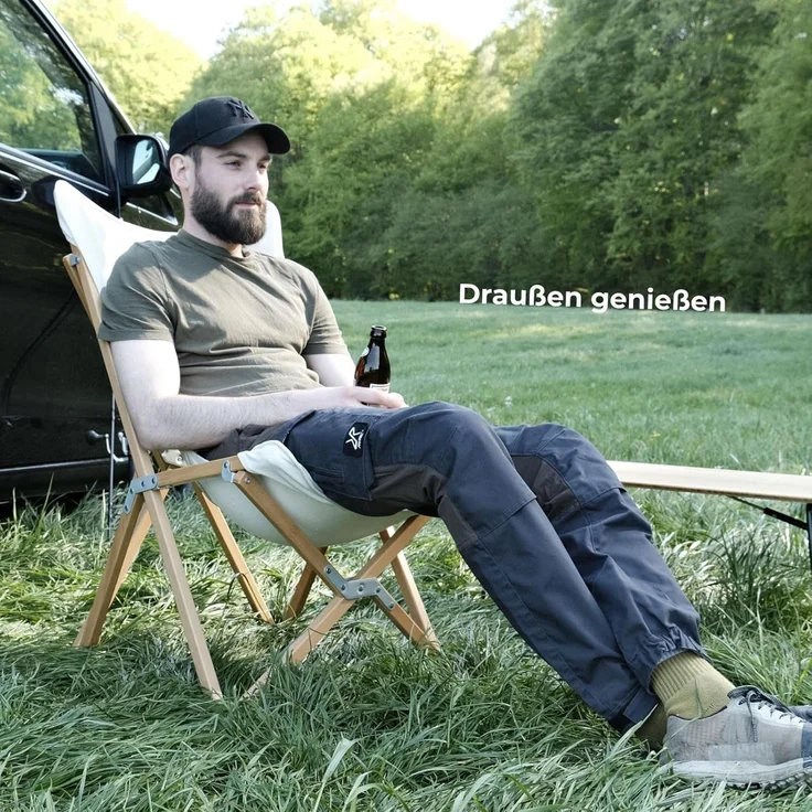 osoltus Holz Faltsessel Sessel Campingsessel Jessi Sahara natur – Bild 2