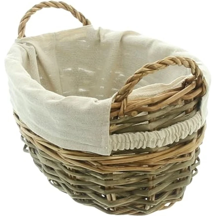 Dekoleidenschaft Aufbewahrungskorb "Dezent" Brotkörbchen, Spaltweide, Weidenkorb 30x22 cm, Ordnungskorb, Ordnungskorb mit Stoffeinlage, Brotkorb, Obstkorb, Flechtkorb – Bild 3