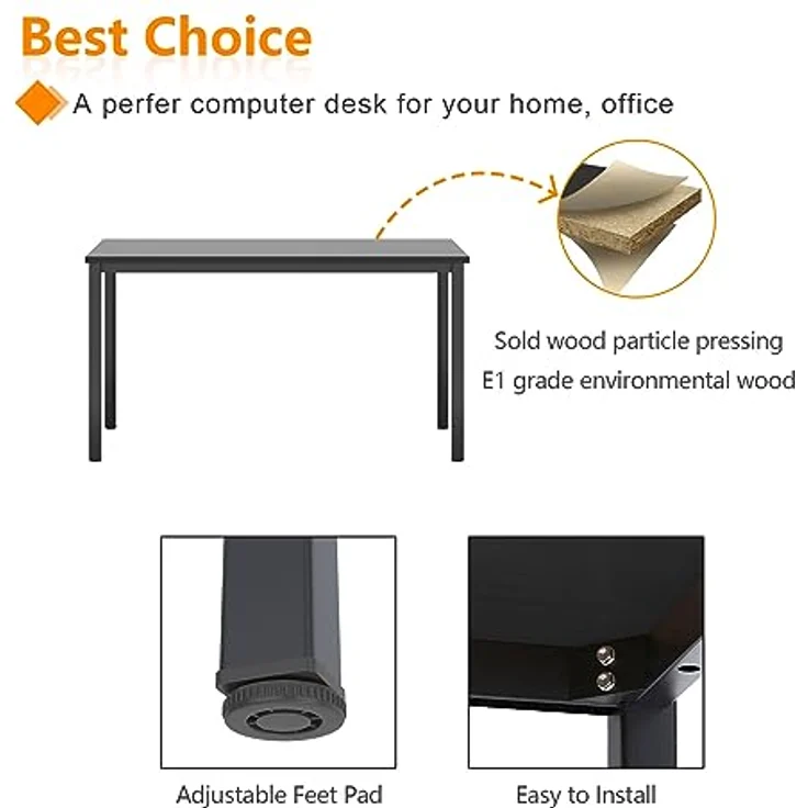 SogesHome Computertisch PC Schreibtisch 80 x 40 x 75 cm Büro Workstation für Home Office Verwenden Schreibtisch, Esstisch Konferenztisch AC3CB-8040-SH – Bild 5
