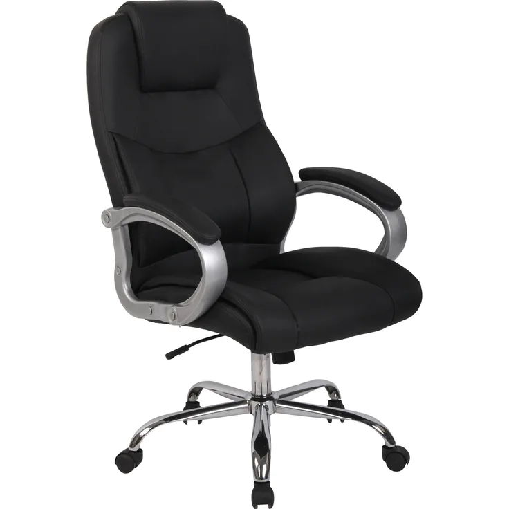 DELUKE® Bürostuhl SYDNEY - 113x66x70, Schwarz Kunstleder Metall Gestell ergonomische Bürostühle Homeoffice Stuhl mit Rollen