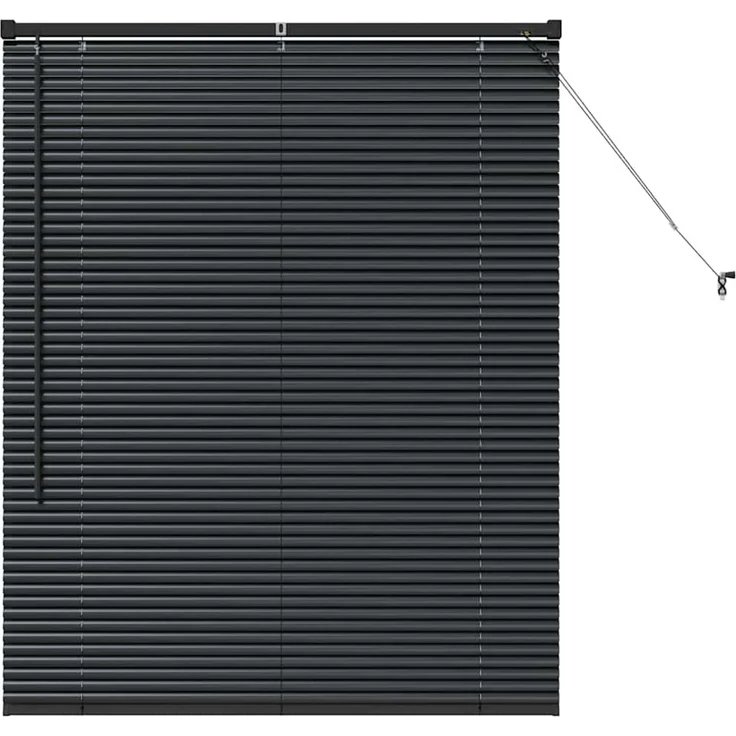 vidaXL Venezianische Jalousie Schwarz 130 x 100 cm 25 mm Aluminium 42006122 – Bild 2