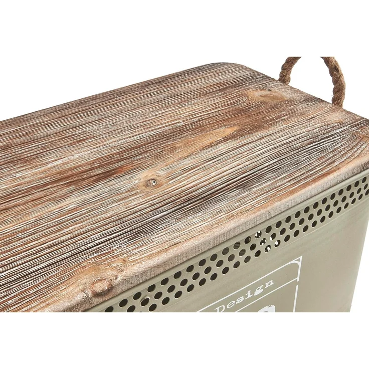 Kobolo Aufbewahrungskorb Aufbewahrungsbox Wäschebehälter LOFT aus Metall und Holz (Stück, 1 St, mit Deckel und Griffen), 64x32x31 cm – Bild 5