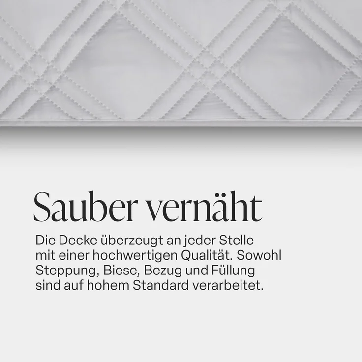 Tages-Decke XXL (220x240 cm) mit wattierter Zwischenlage, in verschiedenen gesteppten Patchwork Designs, Überwurf Steppbett Hellgrau – Bild 4
