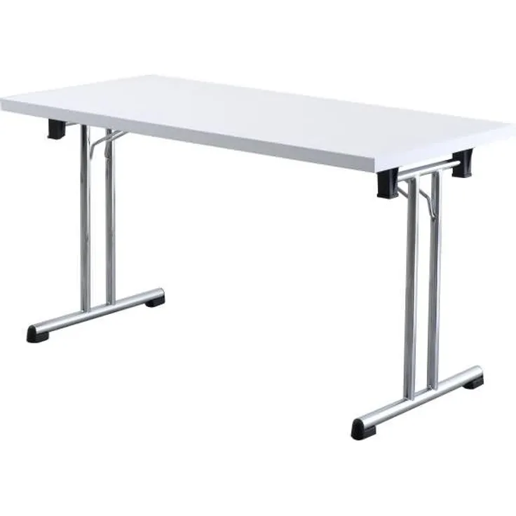 Klapptisch KL14 138x69cm Weiß Gestellfarbe: Chrom