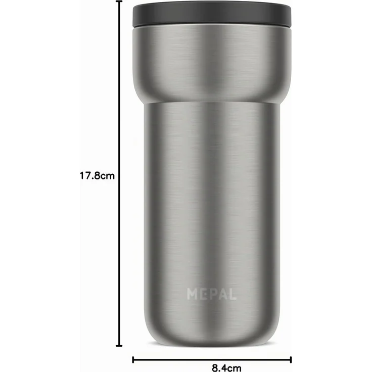 Mepal Ellipse Tägliche Nutzung 375 ml Schraubdeckel Polypropylen (PP) Silikon Edelstahl Edelstahl Schwarz 8 h – Bild 3