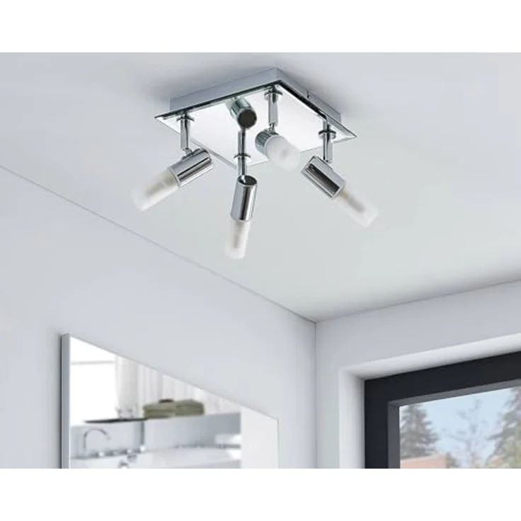 Lindby Deckenleuchten Zela, Metall, Chrom IP44, 4 x 8 W LED – Bild 4