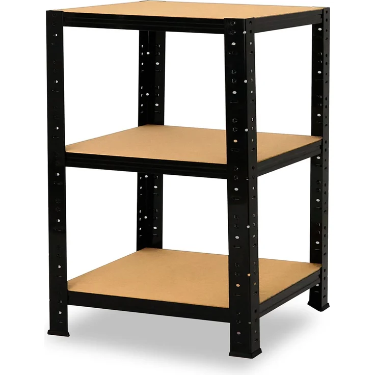 shelfplaza BLACK 90x45x45 cm Schwerlastregal in schwarz mit 3 Böden und 175 kg Traglast pro Boden – Bild 5
