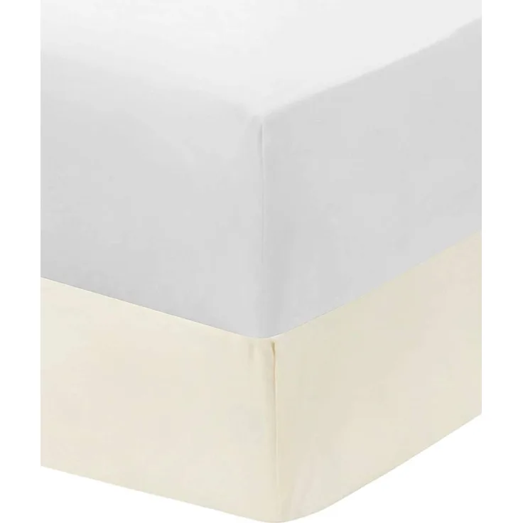 DuDu N Girlie Baumwolle Jersey Kinderbett Bett Spannbettlaken, 40x90 cm, 2-teilig, weiß/creme