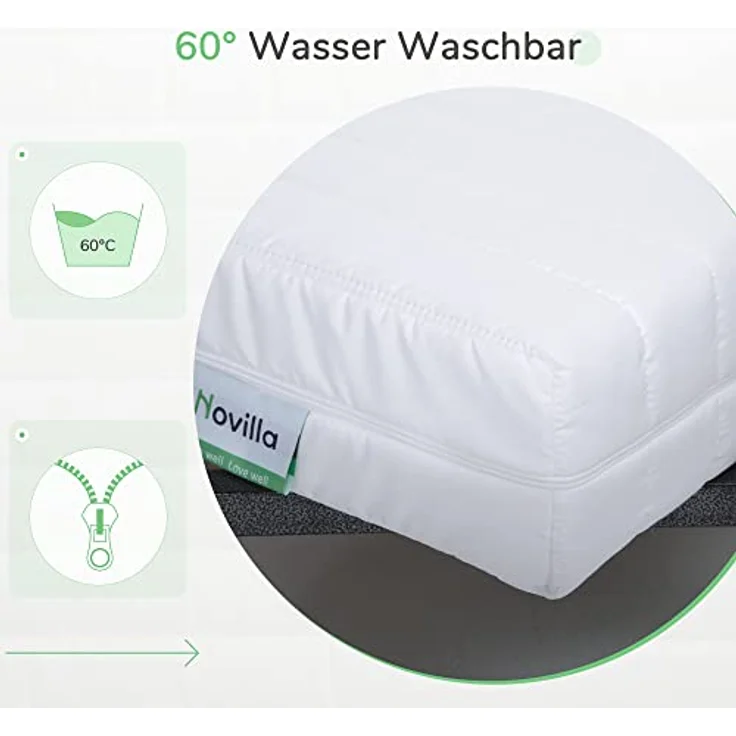 Novilla Matratze 90x190 H2 & H3 7 Zonen Kaltschaummatratze Bezug 60° Waschbar Schaumstoff Rollmatratze 2in1 Öko-Tex Zertifiziert Höhe 14cm – Bild 6