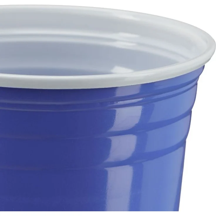 Relaxdays Bier Pong Set, 50 Becher und 6 Bälle, Kunststoff rot / blau, 473 ml – Bild 6