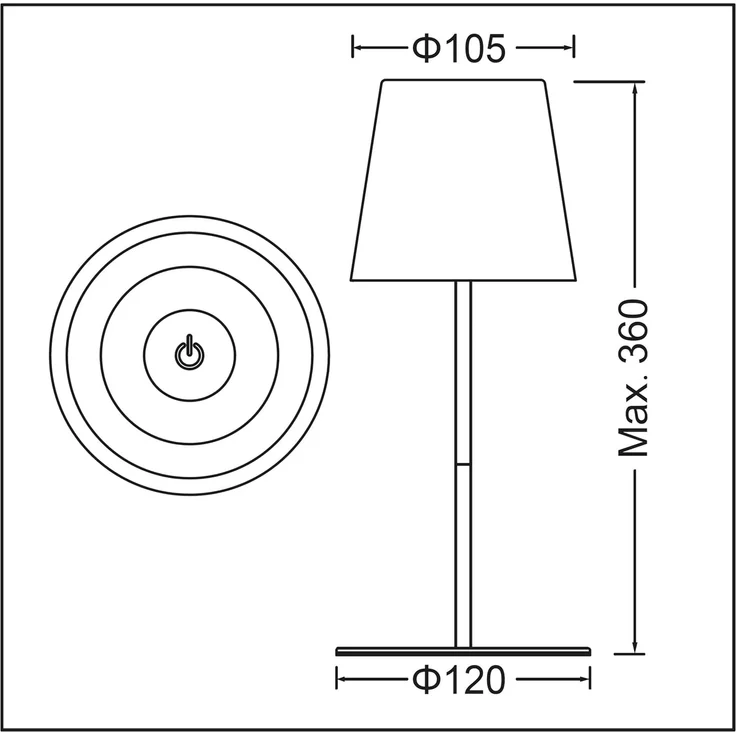 TRANGO LED Tischleuchte, Anthrazit LED Tischlampe 2017-03A kabellos & Touch stufenlos dimmbar 3 Watt 2700K warmweiß IP44 Spritzwassergeschützt Tischleuchte Akku Aufladbar, für Schlafzimmer Garten Restaurant Bar Terrasse Camping – Bild 3