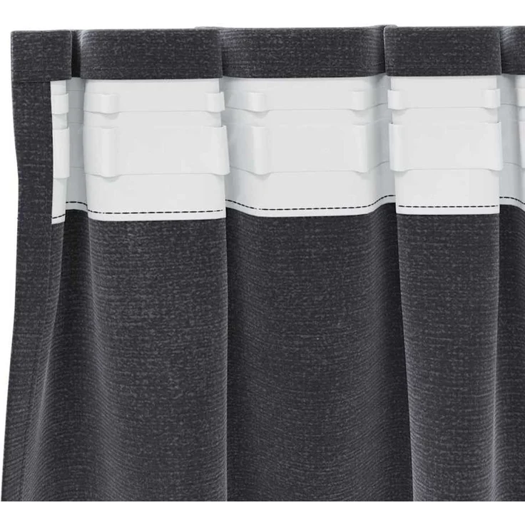 vidaXL Vorhänge 2 stk. Dunkelgrau 140 x 245 cm Samt 4107231 – Bild 5