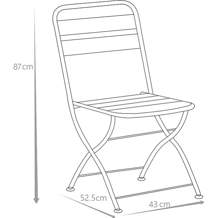 Vente-unique - MIRMANDE Gartenessgruppe Metall Grau - B 52,5 cm x H 87 cm x L 43 cm – Bild 5