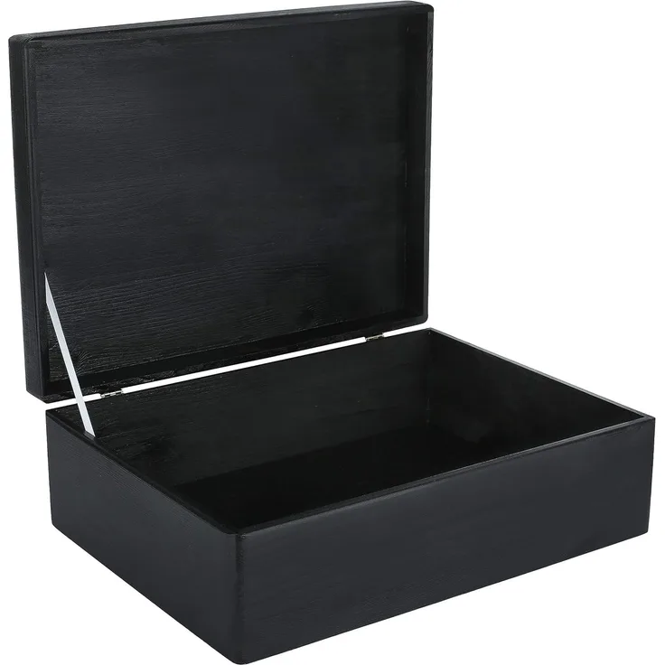 Creative Deco Holzkiste XL Große Holzkiste mit Deckel, 40x30x14 cm, Erinnerungsbox Baby, abgerundete Kanten