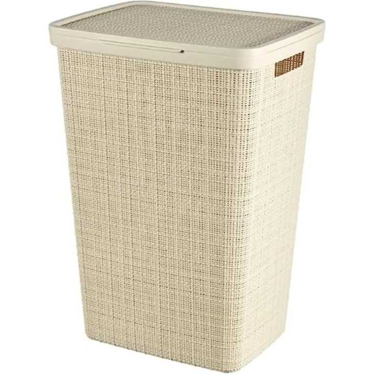 KIS - space for you Wäschesammler JUTE weiß BHT 43x60x34 cm weiß Wäschekorb Wäschebox Wäschetruhe – Bild 1