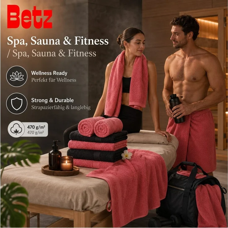 Betz Handtücher Premium Handtuch-Set 12-tlg, 100% Baumwolle (Set, 12-St), Duschtücher,Handtücher, Gästetücher, Seiftücher,Waschhandschuhe – Bild 3