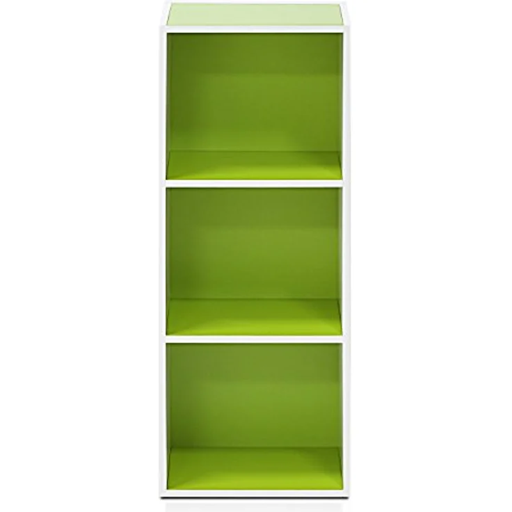 Furinno offenes Bücherregal mit 3 Fächern, holz, Weiß/Grün, 30. 5x23. 6x80. 0 cm – Bild 9