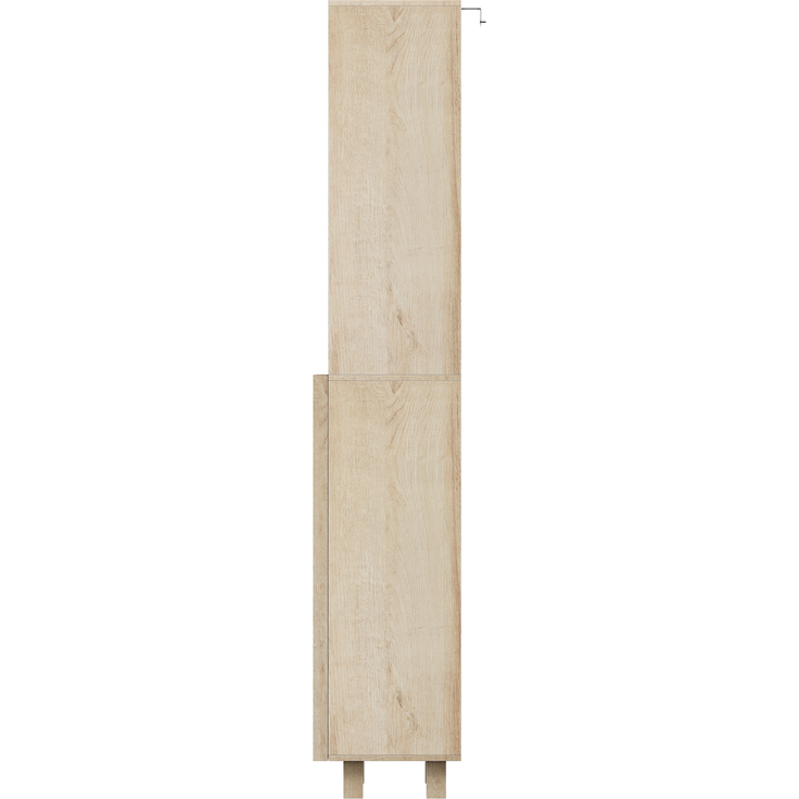 162,5 cm hoher Badezimmerschrank in Eichenoptik ,Waschmaschinenschrank,mit Türen und offenen Regalfächern; schmaler Holzschrank, geeignet für Waschküche, Balkon, Badezimmer oder Küche--Eiche--35x30x162.5cm--YOUDENOVA – Bild 10