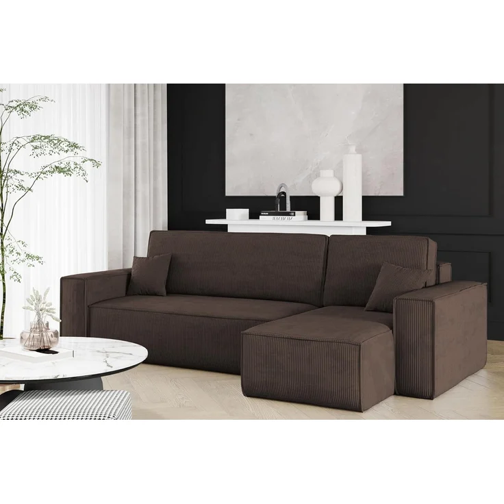 Kaiser Möbel Ecksofa mit schlaffunktion und bettkasten, Eckcouch BEST L stoff Poso