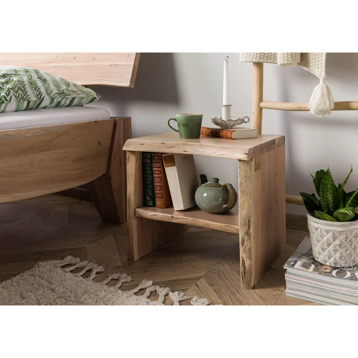 Nachttisch Akazie 45x40x45 natur lackiert PURE ACACIA #310 – Bild 9