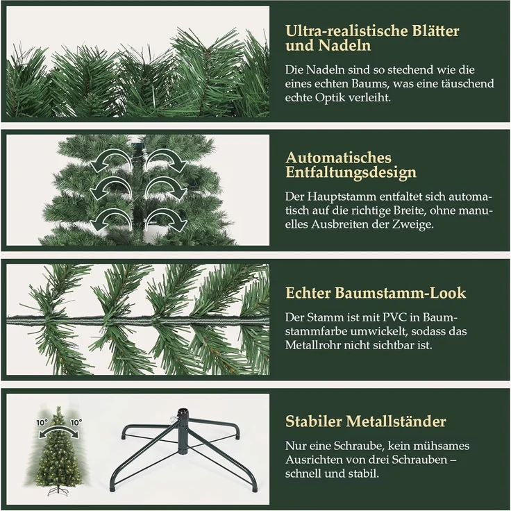 SALCAR Künstlicher Weihnachtsbaum 2,1 m mit Beleuchtung – Bild 7