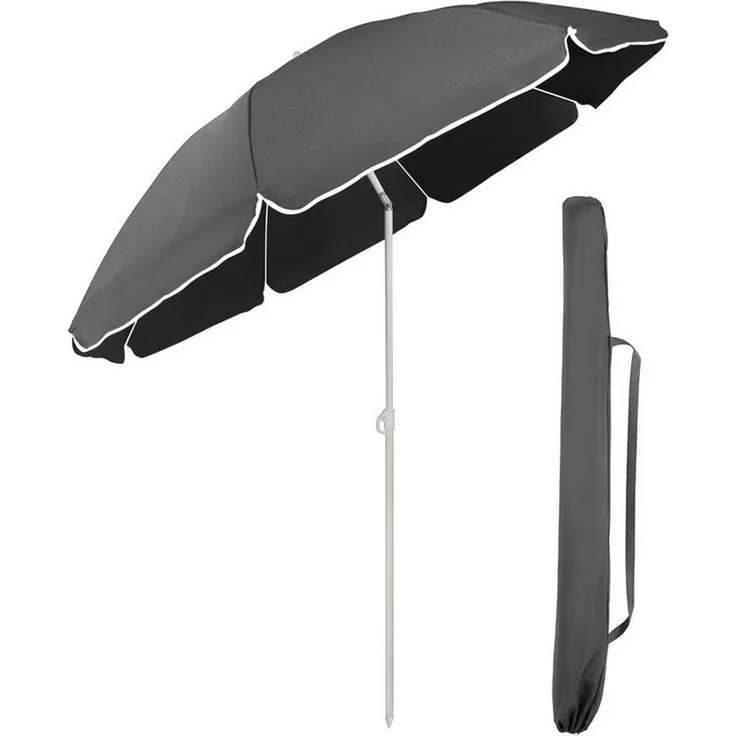 Sekey 180cm GRS-zertifizierter Sonnenschirm für Garten & Terrasse | Höhenverstellbar & Neigbar mit UPF50+ | Wasserdichtes Recycling-Polyester | Windstabil mit 8 Streben