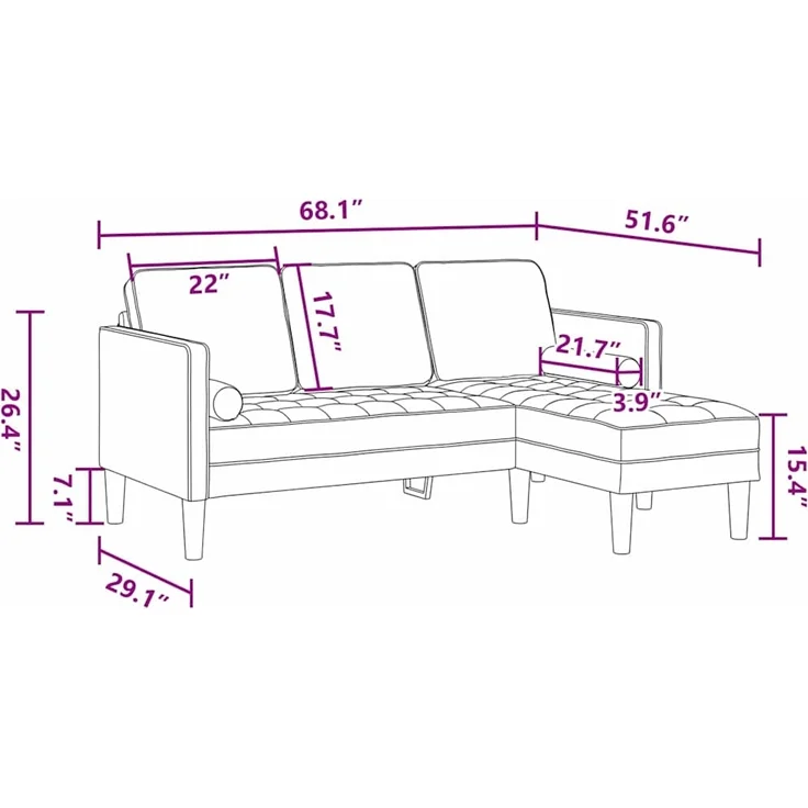 vidaXL Sofa Set mit Kissen Schwarz Polyester 42001931 – Bild 8