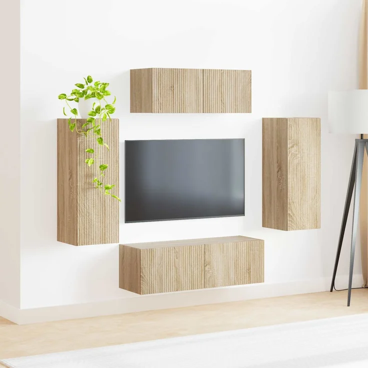vidaXL TV-Schrankset 4 pcs Sonoma-Eiche Holzwerkstoff 3409161 – Bild 4