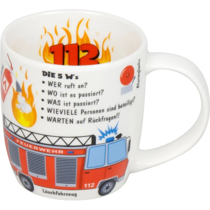 KÖNITZ 1172673026 Kid's Wissen Feuerwehr 230 ml aus Porzellan / Kinderbecher – Bild 6