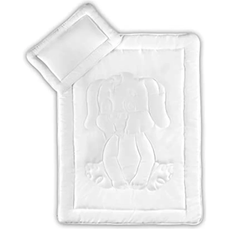 KiGATEX Babybettdecke Sommerdecke für Baby & Kind 100 x 135 + Flachkissen 40 x 60 cm –, Füllung: 100% Polyester Klimafaser, leicht, weich & bei 95°C waschbar – Bild 2