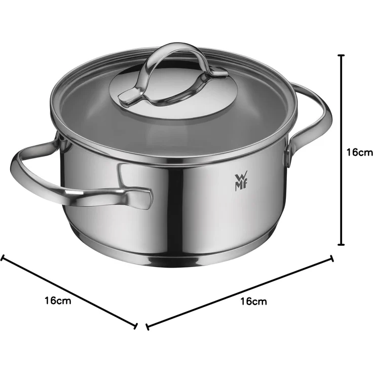 WMF Bratentopf Aparto, Cromargan Edelstahl rostfrei 18/10 (Glasdeckel, Induktion V 1,4l, kleiner Topf (16 cm), poliert, unbeschichtet, induktionsgeeignet – Bild 9