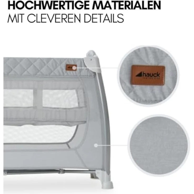 Hauck Select Premium Reisebett mit Aufsatz Play N Relax Center Quilted Grey – Bild 5