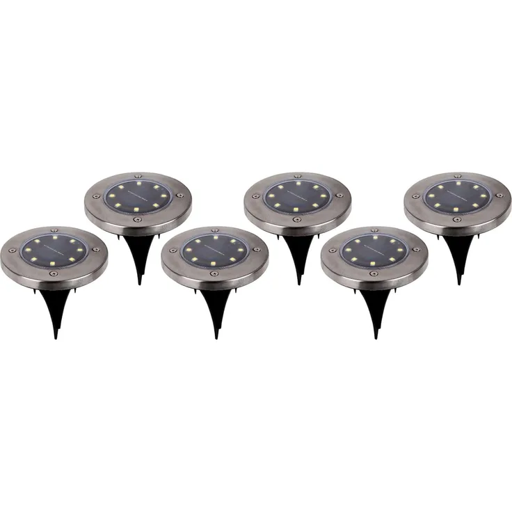 näve LED Solarleuchte Kian - Solar-Erdspieß, LED fest integriert, Warmweiß, LED Solar-Boden-Erdspieß, Set, Solar-Lampe, Bodenleuchte