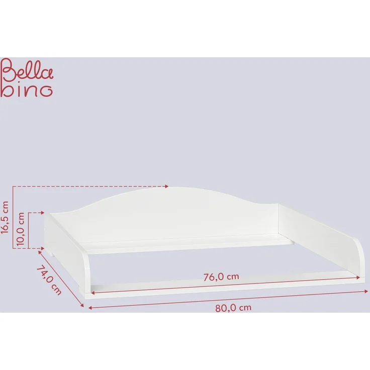 Bellabino 'Oti' Wickelaufsatz für IKEA Kommode Malm, Hemnes, Nordli, weiß, 16,5 x 74 x 80 cm – Bild 6