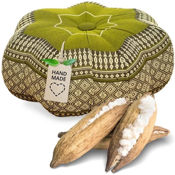 livasia Meditationskissen Zafukissen Stern klein, vegan und handgefertigt, 30x15cm, Kapok – Bild 4