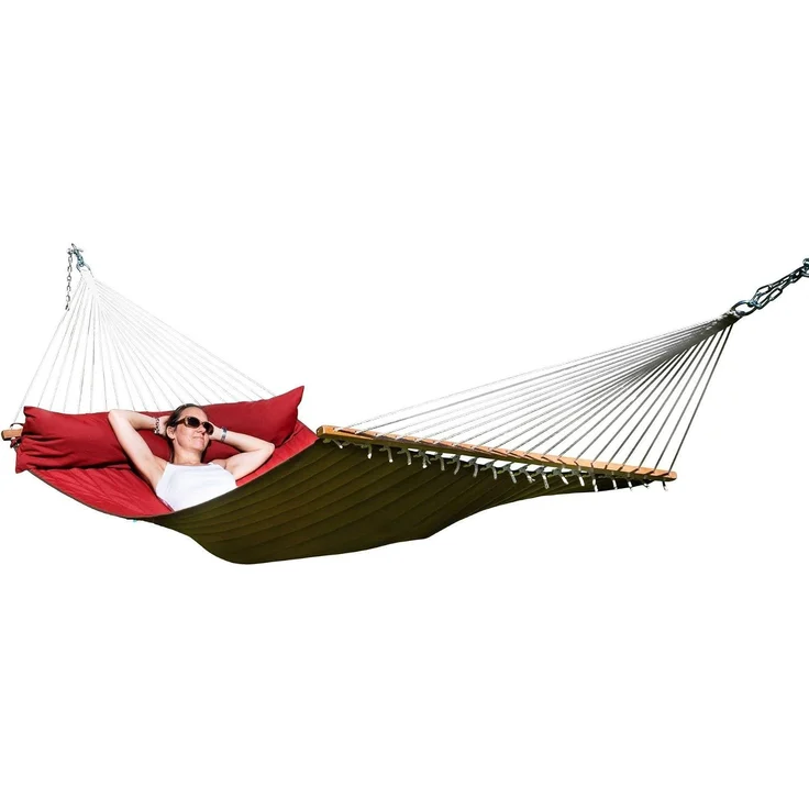 MacaMex DoppelstabHängematte California Hot Chocolate, gepolstert, wetterfest, FSC™ zertifiziert, Rot, 210x140 cm – Bild 2